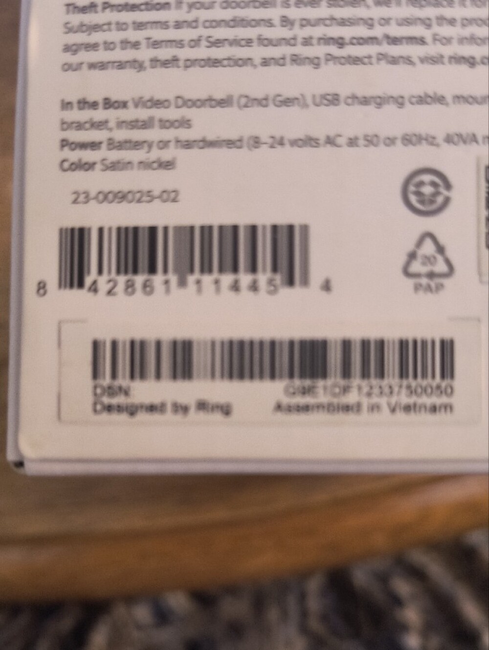 Ring Video Doorbell in Silver with Blue Accent Compatible With Alexa, NEW IN BOX - Picture 7 of 7
